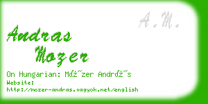 andras mozer business card